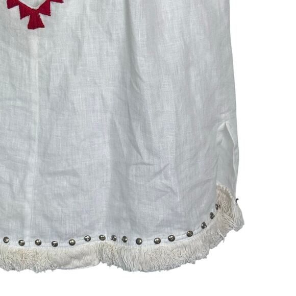 New ST. ROCHE "Kiki" Cami Kuba Geo Embroidery Hand Beading Fringe Tank Top Sz S - Picture 3 of 9